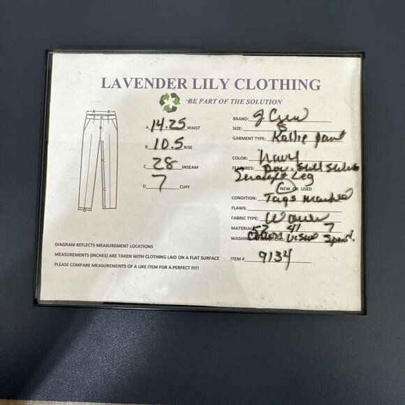 J.Crew Women's 8 Kallie Pant Navy NWT Straight Leg Inseam 28" - Picture 16 of 16